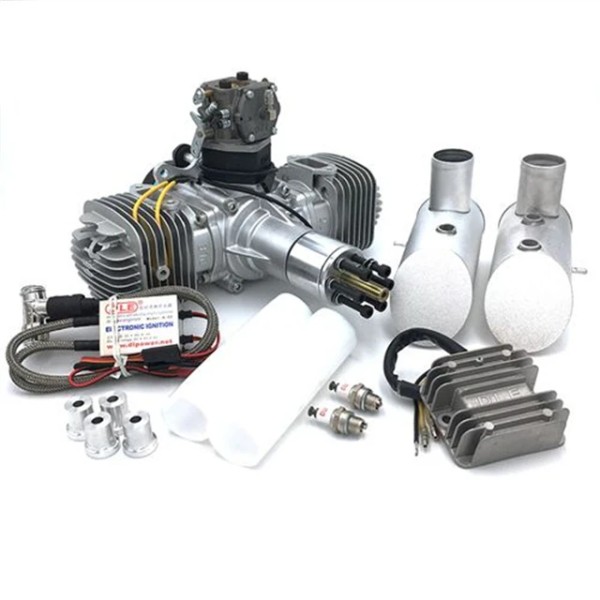 DLE120 Gasoline Engine UAV Power System  180W Exhaust 120CC Twin Cylinder Power Generation System